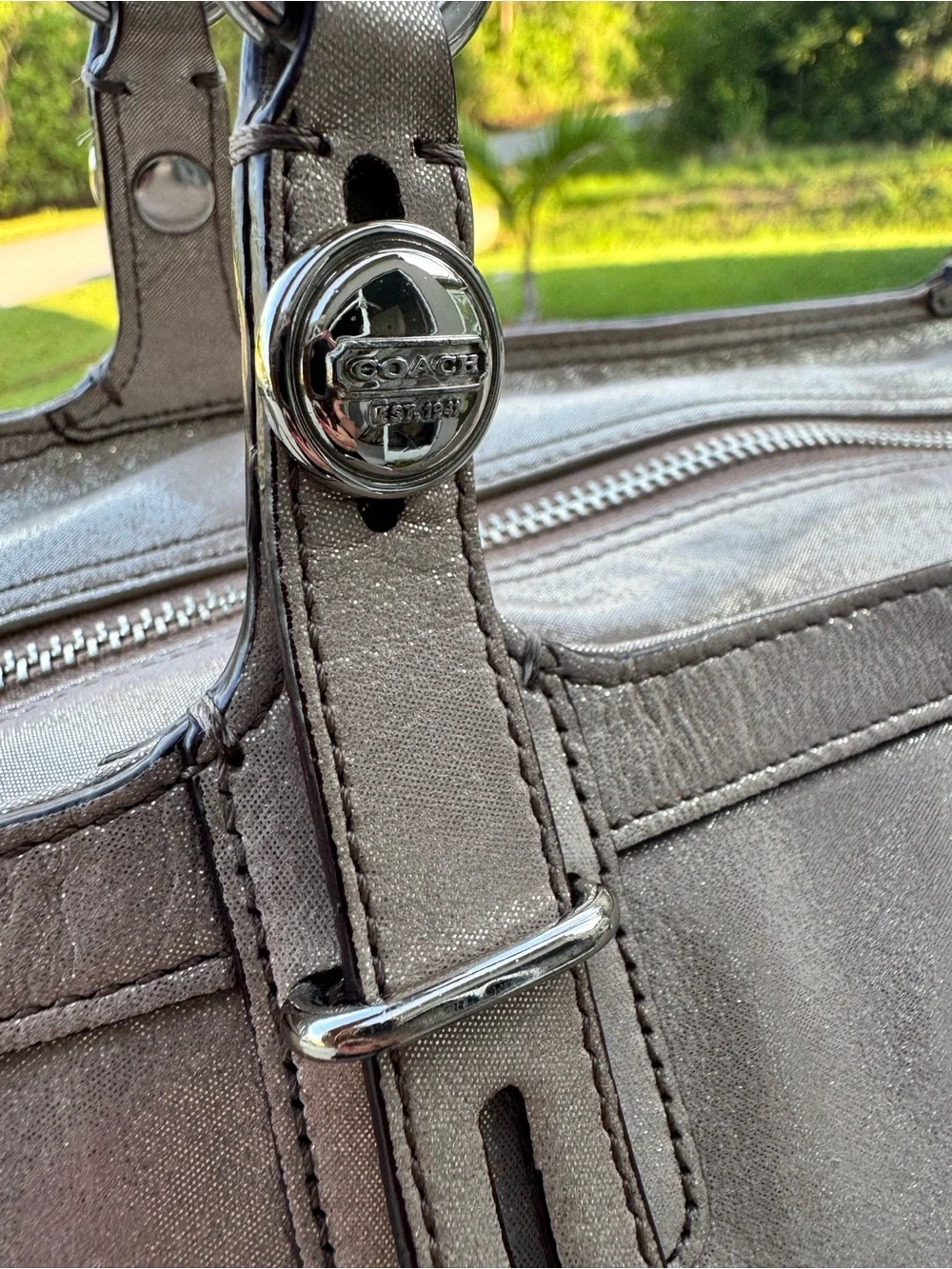 VINTAGE Coach Hampton Laguna metallic bag
